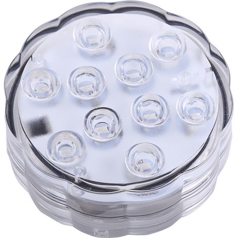 Lumières Sous-Marines Étanches 10 LED Multicolores pour Aquarium avec Télécommande 24 touches - Emballage Individuel - Piles Incluses pour la Télécommande - Lampe Sans Piles - AUTRES