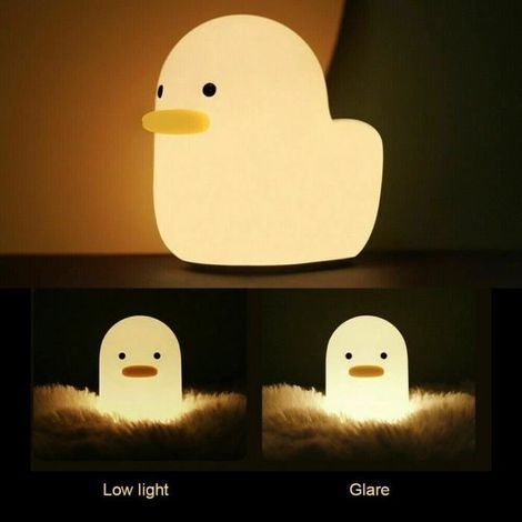 Niedliches LED-Nachtlicht in Silikon-Ente, Tierlampe mit Soft-Touch-Sensor, LED-Ente für Babys und Kinder (1/4)
