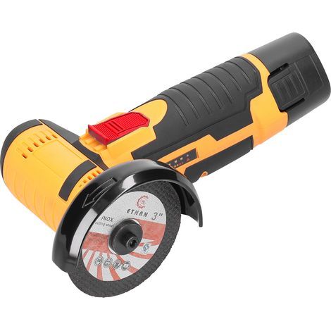 Geevorks Mini Cordless Angle Grinder, 19500 RPM Electric Grinding Tool, Portable Grinder for Cutting Steel, Stone, Wood, Polishing Ceramic Tile, Yellow (1/5)