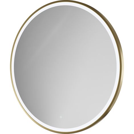 Colore Ozark Brushed Brass 1000mm Round Illuminated Dimmable LED Mirror with Demister and Touch Sensor (1/5)