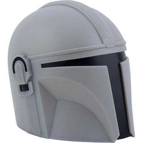 The Mandalorian Leuchte Helm Kopfgeldjäger grau/schwarz, bedruckt, aus Kunststoff, in Geschenkverpackung.