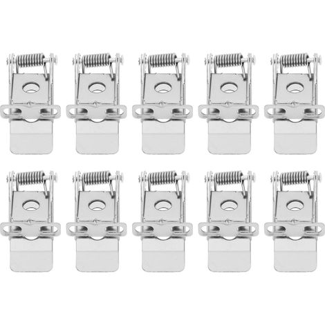 Clip luminaire - métal, argenté, 2 trous, pour spot encastré (1/5)