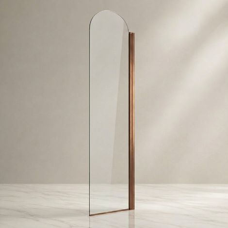 OTITEC Déflecteur douche VENECIA 30 x 200 cm cuivre brossé verre transparent 6 mm (1/3)