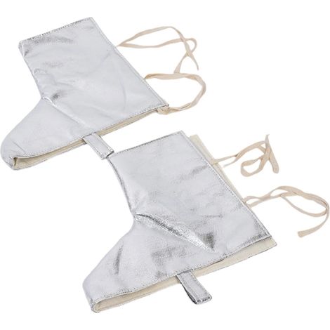 Copriscarpe protettivi in foglio di alluminio, resistenti alle alte temperature, taglia XL, per ambienti industriali e fabbriche. (1/5)