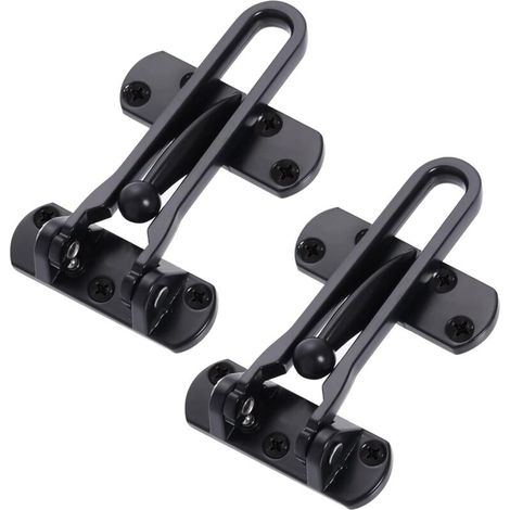 Kippschalter-Türschloss, langlebiger Türschutz für Vorder- und Hintertüren, ideal für die Haussicherheit (schwarz, 2er-Pack) (1/5)