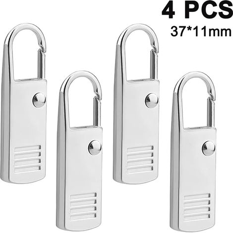4 pezzi linguette per zip etichette zip fissatore zip tirante zip riparazione sostituzione rimovibile per abbigliamento giacche borse tende bagagli valigia zaino (1/5)