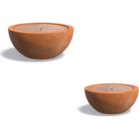 Adezz Bayou aus Corten-Stahl Wasserelement Inkl. Pumpe, Brunnen und LED-Beleuchtung