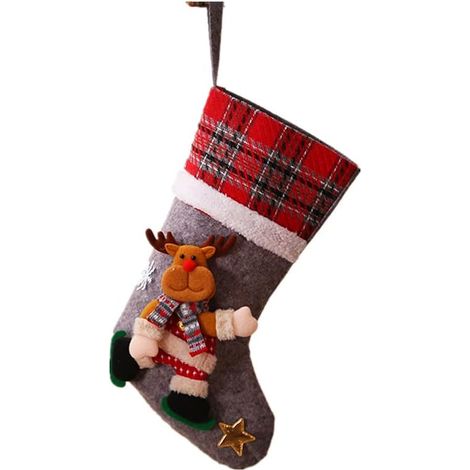 Calze di Natale, Calzini di Babbo Natale, per la decorazione delle calze di Natale, Sacchetto di caramelle, Sacchetto regalo.-C