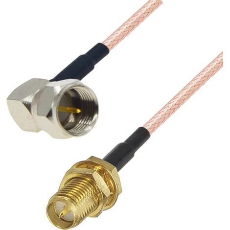 Cavo di collegamento con connettore F RA / presa SMA-RP RG316, 1 m