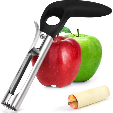 Évidoir à pommes haut de gamme - Lames dentelées ultra-tranchantes pour un évidage facile, compatible lave-vaisselle, noir (1/5)