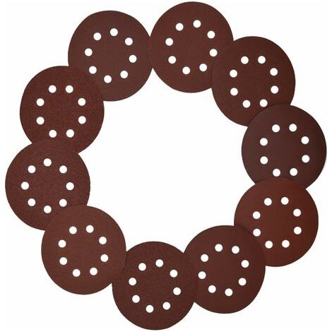 Lot de 100 disques de ponçage de 125 mm à 8 trous, grains assortis 40-400, support Velcro pour ponceuse orbitale. (1/4)