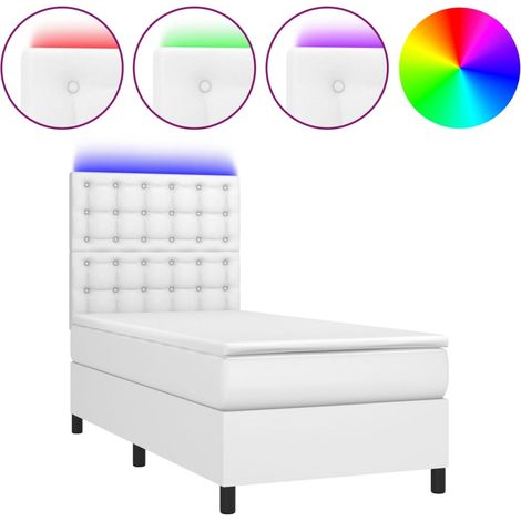 Maison Exclusive - Boxspringbett mit Matratze & LED Weiß 90x190 c