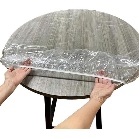 Transparente Tischschutzdecke - Runde PVC-Tischdecke für den Außenbereich - mit (1/5)