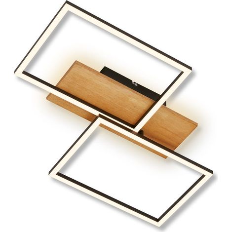 LED Deckenlampe Holz Deckenleuchte Wohnzimmer Dimmbar Schlafzimmer Backlight