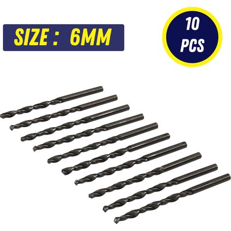 Dapetz ® HSS Metric Jobber Drill Bits 10 Pack 6mm Metal Steel Plastic Wood (1/5)