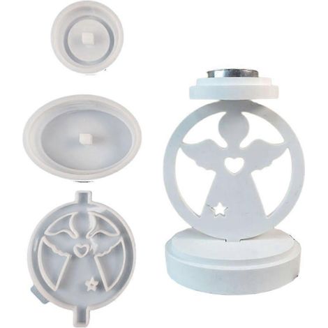 Lot de 3 moules pour bougeoirs féeriques avec base ronde (1/4)
