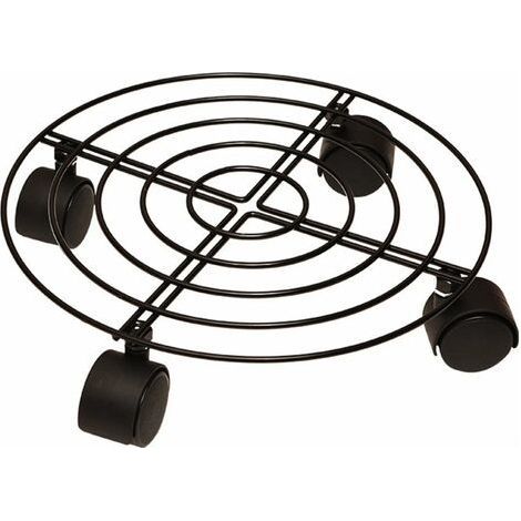 Lot de 2 supports ronds en métal robuste pour plantes en pot avec roulettes pour intérieur et extérieur (1/5)