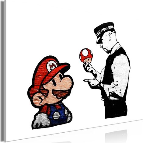 Quadro - Banksy: Mushroom Picker (1 Part) Wide - 120x80 (1/4)