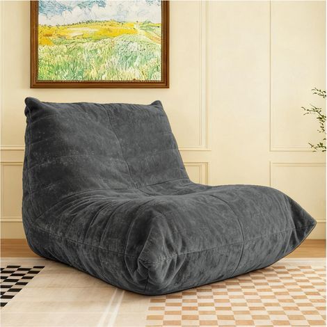 Canapé lounge luxueux en chenille brillante, pouf ergonomique offrant un soutien complet du corps, résistant aux taches et respirant pour les environnements de vie modernes