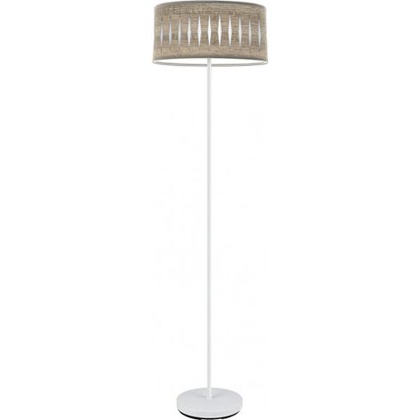 Floor Piron 1xe27 Bianco/Bianco/Grigio Legno 165x40x40 Cm mark FABRILAMP