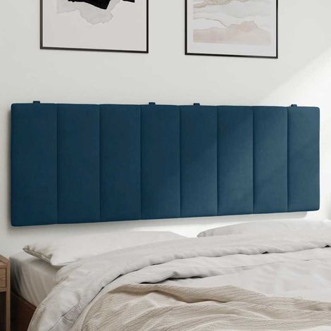Coussin tête de lit 140 cm bleu en velours avec rembourrage en mousse - PANGIVO (1/5)