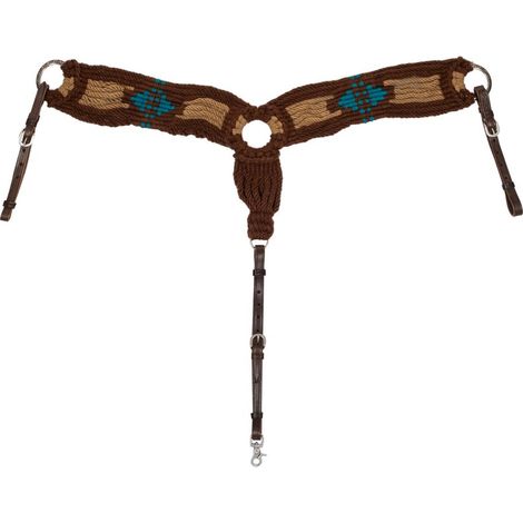 Pettorale western in cuoio con intreccio in corda modello Native