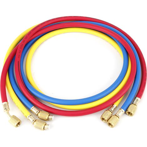 Jeffergarden Outil d'ajout de réfrigérant pour tube de fluorure de climatisation de 1,5 m, 600 psi, 1/4 po (1/5)