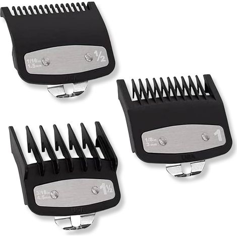 Lot de 3 Peignes Tondeuse Sabot de Guidage,Tondeuse à Cheveux Limite Peigne,Peignes pour Sabot Cheveux pour Wahl,Housse de Protection pour Tondeuse à Cheveux