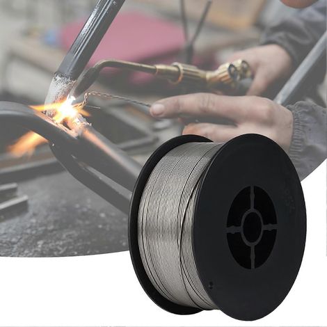 1 rouleau de fil de soudage de 0,8 mm, résistant à l'usure, en acier au carbone stable, sans air, auto-protecteur, pour les travaux domestiques (1/5)