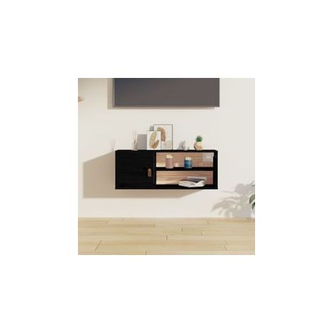 Armoire murale Noir 80x30x30 Bois de pin massif (1/5)