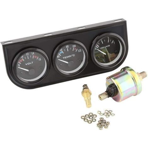 LAN Triple 52mm in 1 Gauge: Voltmeter, Wassertemperaturanzeige und Öldruckanzeige mit Sensor, kompatibel mit LKWs und PKWs. (1/5)