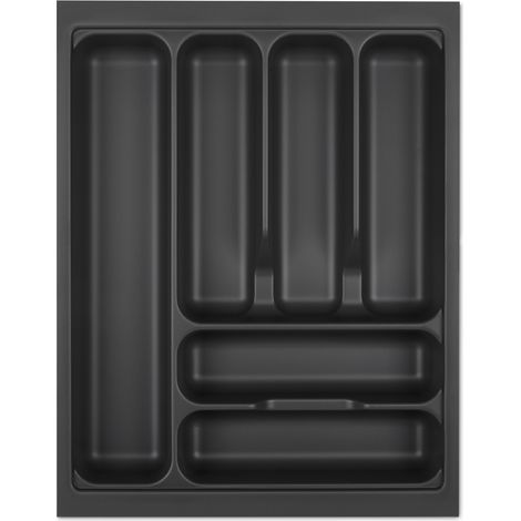 ORGA-BOX I Besteckeinsatz 369 x 473 lavagrau mit Perlstruktur für Tandembox Antaro / Intivo u. ModernBox im 45er Schrank Besteckkasten