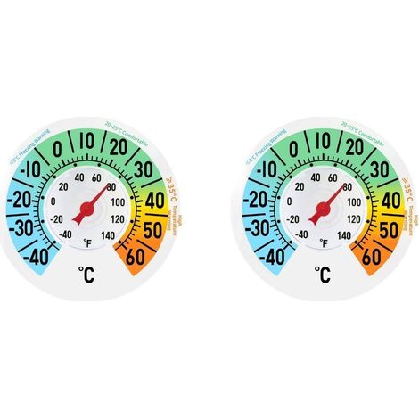 Thermomètre Verre Transparent 18cm Double Échelle(2PCS) Fixation statique pour colle, pour facile à déplacer, verre lisse requis, pour idéal pour fenêtres maison (1/5)