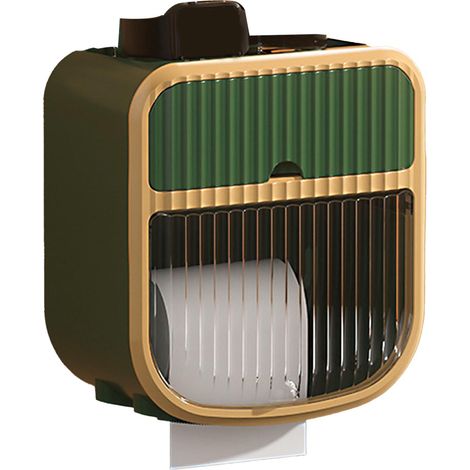 Porte-rouleau de papier toilette mural, distributeur de rouleaux essuie-tout pour salle de bain, vert. (1/5)