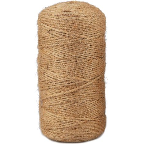 1 Rouleau Corde Jute 300m 3mm Fibres Naturelles Résistantes Jardinage Bricolage Emballage