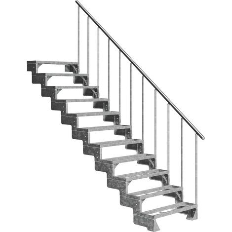 Dolle Außentreppe Gardentop 198-242cm Geschosshöhe mit Einlegerahmen 100cm breit mit Geländer