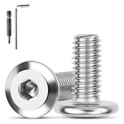 40 Pièces Vis M4 x 20 mm Tête Plate A2 V2A Vis inox M4 Pour Boulons de Meubles Six Pans Creux Avec Clé Hexagonale (1/5)