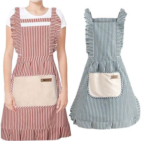 Set di 2 grembiuli da cucina per donna: grembiule da cuoco, grembiule da vasaio, grembiule da pittore, grembiule da artigiano, grembiule da barista, grembiule da falegname, grembiule da barbecue, ecc. (1/5)