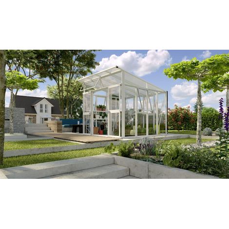 Serre de jardin en polycarbonate 10 mm - Aphrodite, Couleur Aluminium , Larg 2.66 m (1/5)