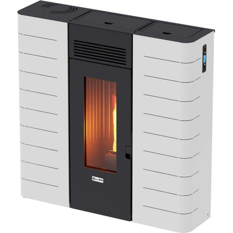 termostufa a pellet slim canadian stove "slim 16" biaco 15 kw