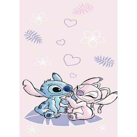 Filiyano-Serviette de bain - Lilo et Stitch - Rose - 70 x 140 cm - 100 % coton - Rose enfant