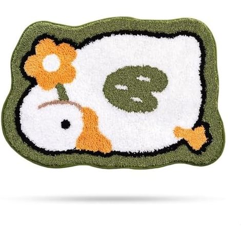 Tapis de bain en microfibre absorbante antidérapante, motif oie, idéal pour la cuisine et la chambre. (1/4)