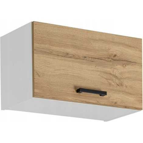 Meuble haut pour hotte "Rita" - Naturel/Blanc - L 60 x H 36 cm - Livraison gratuite