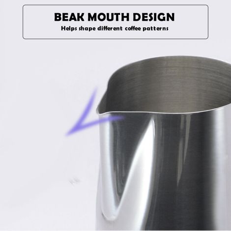 Accessoires de Bar à café, Pichets à Vapeur, Tasse à Mousseur à Lait, Accessoires de Machine à Expresso à Cappuccino, Accessoires de café pour Bar à café Barista (350ML) (1/5)