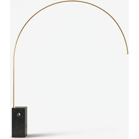 Piantana moderna top light very 1239 b2ld led cct dimmerabile 3 step metallo marmo, finitura metallo oro champagne (1/5)