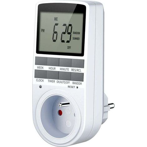 Programmierbarer Stecker, digitale Zeitschaltuhr mit großem LCD-Display, 10 Tages- und Wochenprogramme, Diebstahlsicherung mit Zufallsmodus, max. 3680 W (1/4)