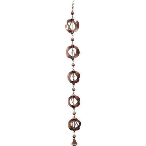 Chaînes de pluie en métal de 108 cm, chaîne décorative pour eau de pluie avec clochettes pour jardin, extérieur et cour, recueille et dirige efficacement l'eau de pluie