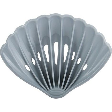 Jabonera MSV "Coquillage" con diseño en forma de concha en color gris (1/2)