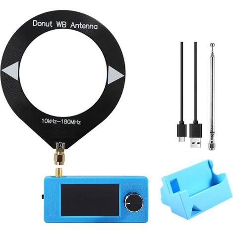 Radio SI4732 de 10 kHz a 180 MHz, onda corta, onda media, VHF, FM/AM/LSB/USB, pantalla de bolsillo de 1,9 pulgadas, radio SI4732 + soporte 3D (1/2)