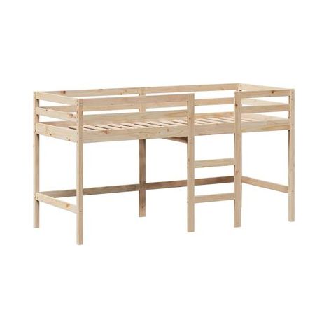 Lit superposé avec toit à échelle (matelas vendu séparément), 90 × 190 cm, idéal chambre à coucher, style moderne, montage simple (1/5)